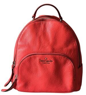 Kate Spade Jackson Pebbled Leather Stoplight Red Medium Backpack